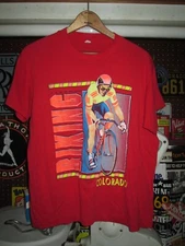 Paper Thin Vtg 1980s 90s Screen Stars COLORADO Cycling biker cyclist t shirt L