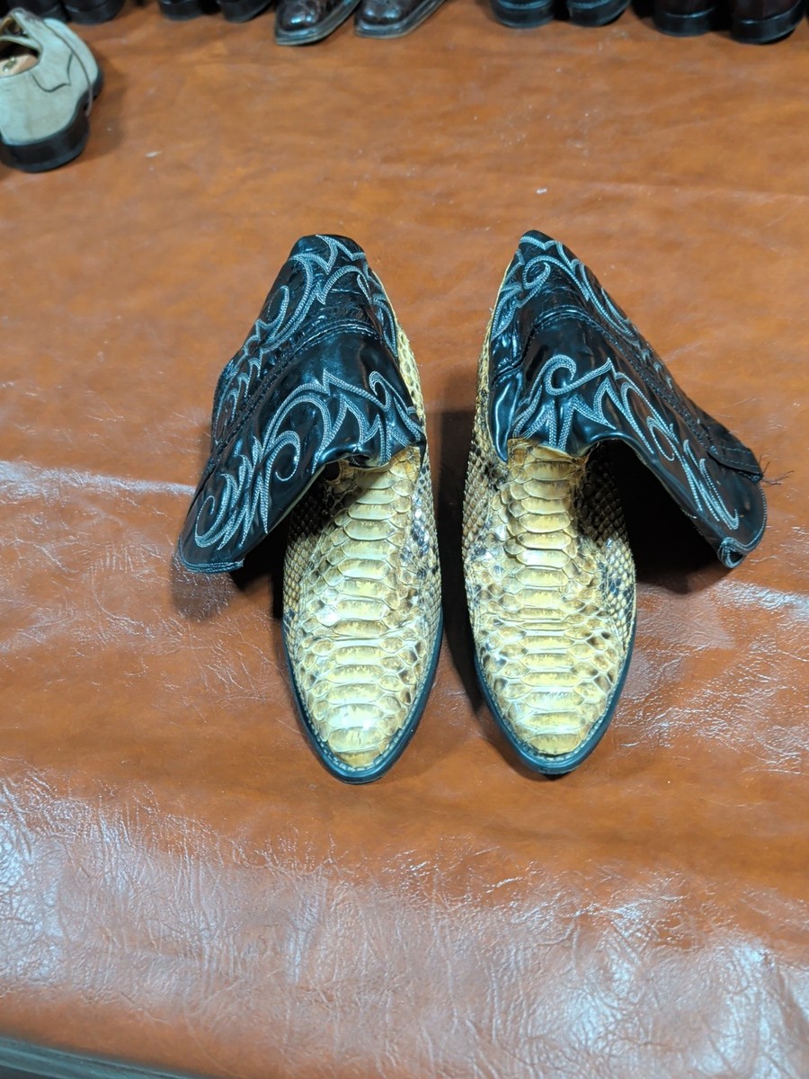 Bottes de cowboy vintage Nocona exotique python peau de