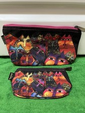 Laurel Burch Cats Cosmetic Zipper Pouch Lot Of 2