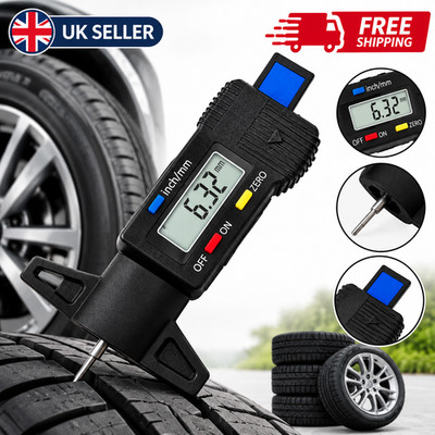 Digitaler Reifenprofiltiefenmesser LCD Checker Tester Werkzeug Auto Van Motorrad LKW UK