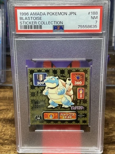 1996 Amada Pokemon Japanese Sticker Collection #188 Blastoise PSA 7
