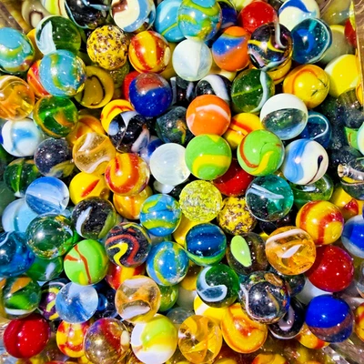 1lb Lot Assorted Mix Glass Marble Collection by Vintage Marbles 16mm 5/8" - Image 1 of 4