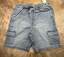 This Is A Pair Of Blue Denim Cargo Shorts By Weekend Academy In XL Youth 14/16