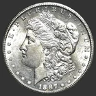 1887-S Morgan Silver Dollar $1 | Better Date - AU+/Unc Details - Cleaned