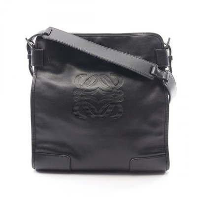 Loewe Anagram Leather Shoulder Bag Black 32cm x 33cm Used