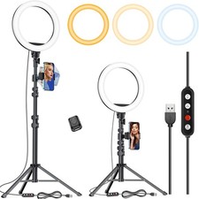 10.2" Selfie Ring Light with 65" Adjustable Tripod Stand  Phone Holder