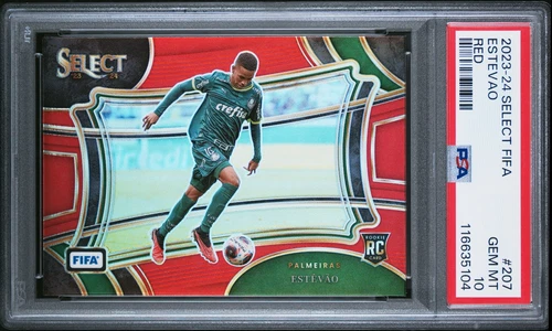 Estevao 2023 2023-24 Panini Select FIFA #207 Field Red Prizm Rookie RC PSA 10