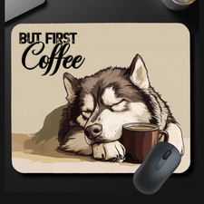 Tapis de souris Malamute mais premier tapis de souris café chien bureau tapis cadeau fait main