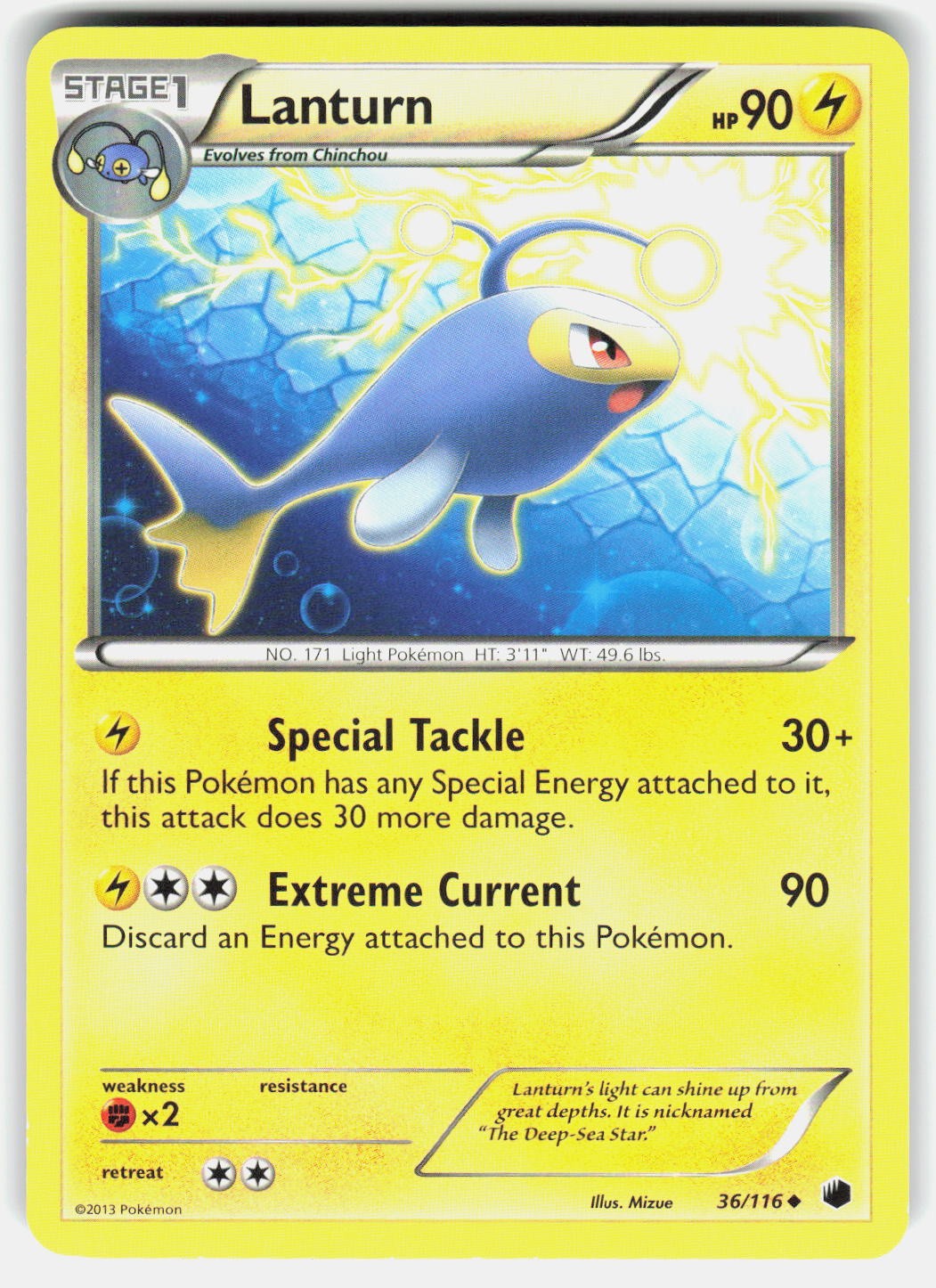 Lanturn 36/116 Uncommon Plasma Freeze Pokemon Near Mint