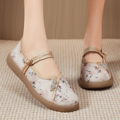 Women's shoes with a new Chinese ethnic style soft sole are lightweight