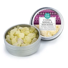 White Copal Manila Resin Incense - Natural Herbal Clean Citrus Fragrance - Tin
