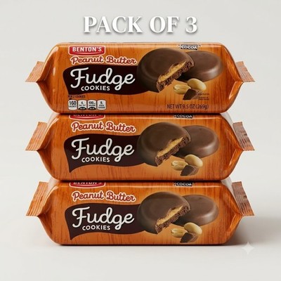 3 Pack Benton s Peanut Butter Fudge Cookies 9.5 oz