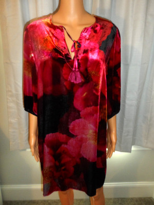 Cool Johnny Was size S ruby bloom Vesna Mini dress velvet women NWT