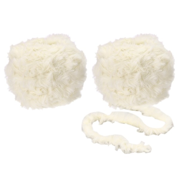 32 M Kunstpelzgarn, 2 SträNge, Flauschiges HäKelgarn, Weiches Garn, Beige-image