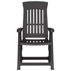 black Outdoor Foldable Plastic Garden Chair Patio Furniture With Adjustable Back
