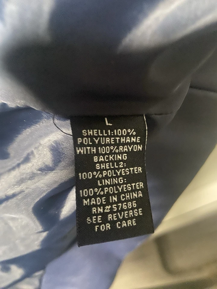 Chaqueta de moto New Look para mujer de cuero sintético talla L azul con cremallera con capucha estilo motociclista Foto 2 de 3