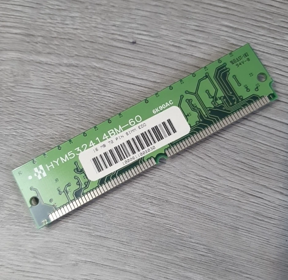 Hyundai Ram 16 mb 72 Pin Simm EDO HYM532414BM-60 Vintage Computer Memory 6K90AC - Image 2 of 2