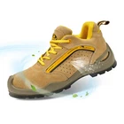 Safetoe Mens Safety Work Shoes, Steel Toe, Lightweight Cow Suede Leather, Wide