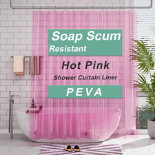 Shower Curtain Liner 72x72 Transparent Hot Pink Shower Liner Lightweight Curtain