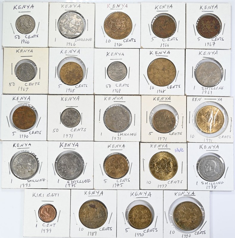 Kenya 1966-1990 Lot of 24 Coins -See Photos 