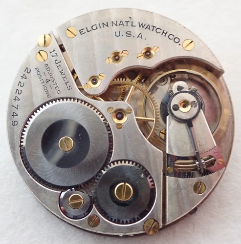 ANTIQUE 16s ELGIN GRADE 466 17 JEWEL OPEN FACE POCKET WATCH MOVEMENT