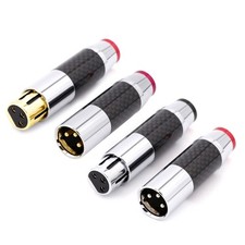 Three Pin Pure-Copper Carbon Fiber Shells Amplifier XLR Male / Female Connectors