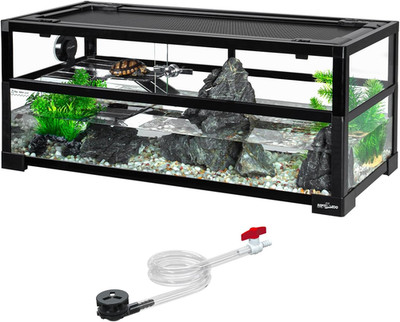 18 Gallon Turtle Tank Aquarium, 30''×12''×12'' Tortoise Habitat Water-Land Ecologic