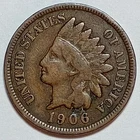 Indian Head Penny Lot of "1" VERY NICE 1906 GOOD OR BETTER°$ FREE SHIPPING $#435