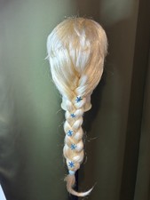 Peluca Rubia Estilo Elsa Frozen Trenza Larga Cabello Sintético Suave Cabello Sintético
