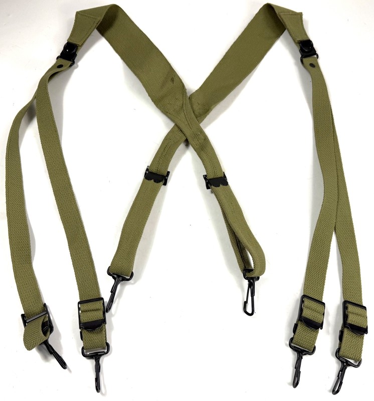 WWII US ARMY AIRBORNE M1936 M36 COMBAT FIELD EQUIPMENT BELT SUSPENDERS-OD#3