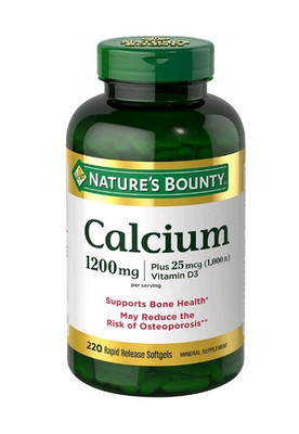 Nature's Bounty Calcium 1200mg + Vitamin D3 25mcg Softgels Gluten-Free 220