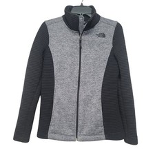 The North Face Gray Indi Rib Full Zip Fleece Jacket Size S