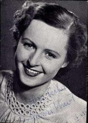 Postcard actress Hansi Knoteck, portrait, autograph - 10884944
