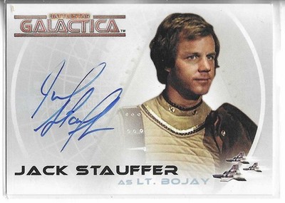 THE COMPLETE BATTLESTAR GALACTICA A3 JACK STAUFFER AS LT. BOJAY AUTOGRAPH