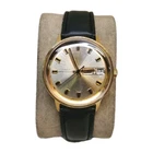 1973 Men's Timex 35mm Gold Tone Marlin Day Date Watch Black Band