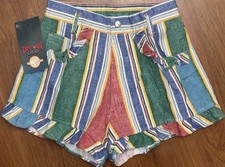 NWT NEW Vintage Deadstock Camptown Club Striped Shorts Hot Pants Size 7/8