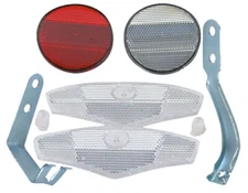 NEW! ABSOLUTE FRONT/REAR SPOKE BICYCLE REFLECTOR SET IN CLEAR/RED.