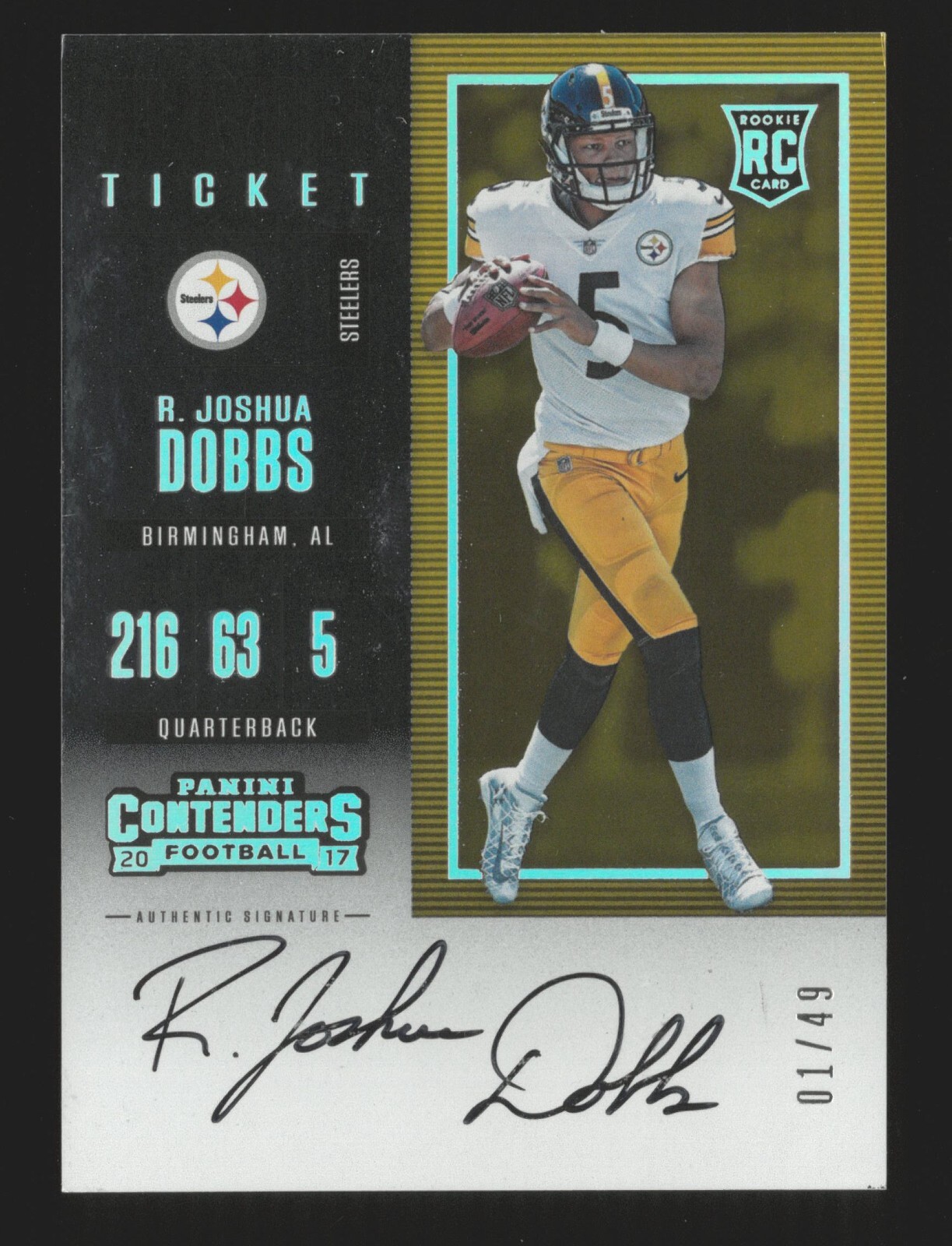 2017 Panini Contenders R. JOSHUA DOBBS #306 💎 Playoff Ticket Auto /49