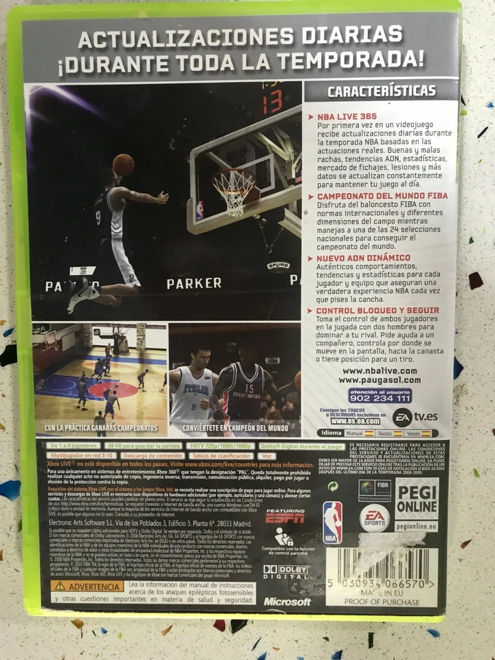 NBA Live 09 Pau Gasol - Juego Xbox 360 Edicion España PAL - 3T, foto 3 de 3