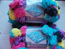 Red Heart Pomp-a-Doodle jumbo yarn, Party Mix, lot of 2 14 yds ea 