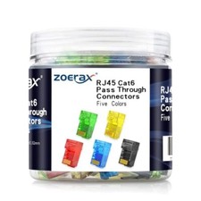 100-Pack RJ45 Cat6 Pass Through Connector Assorted Colors RJ45 Modular Plugs