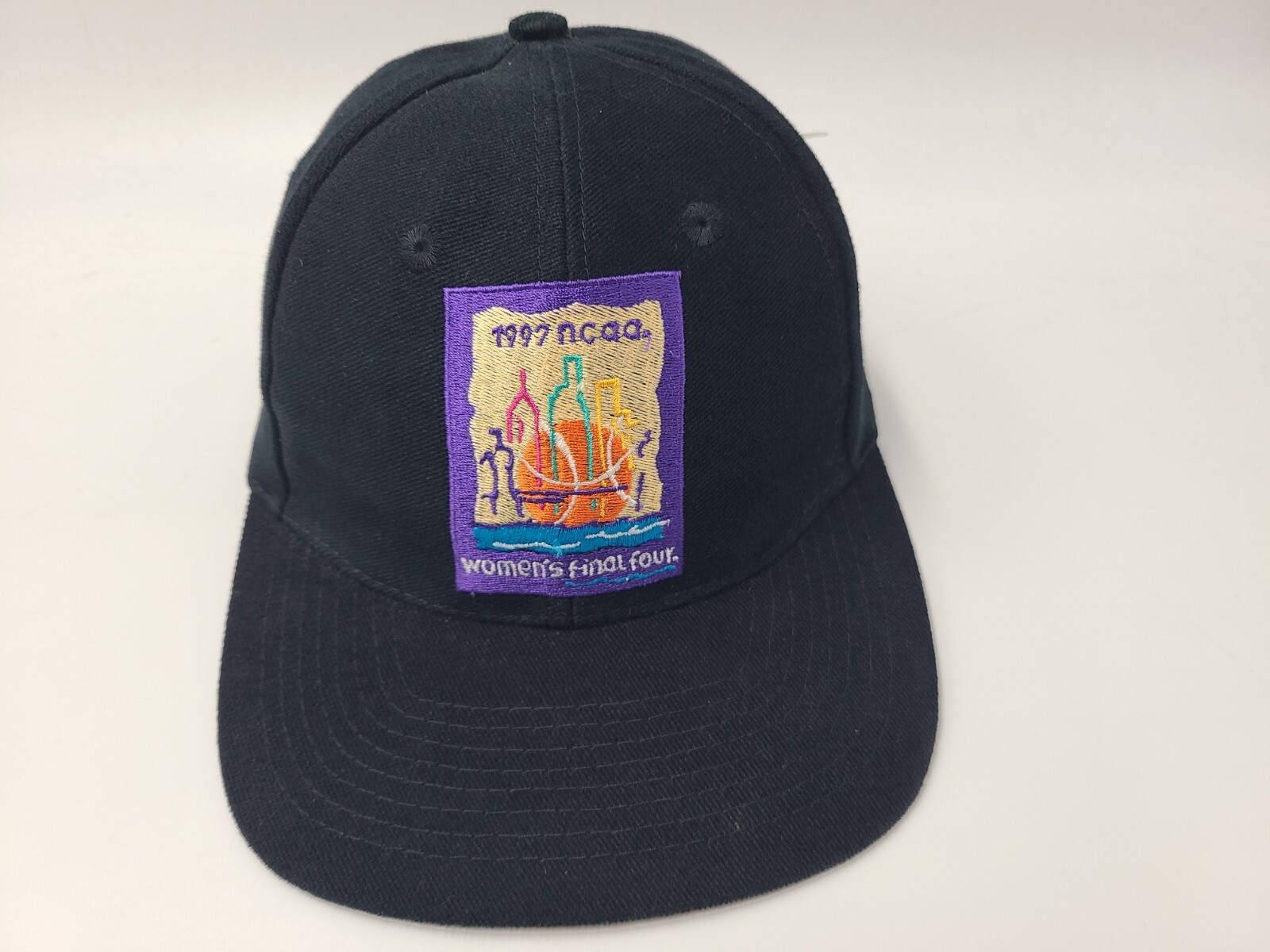 Vintage 1997 NCAA Women's Final Four Stretch Fitted Cap Black 90s S-M
