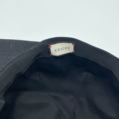 Gucci Unisex Black Canvas Baseball Hat with 