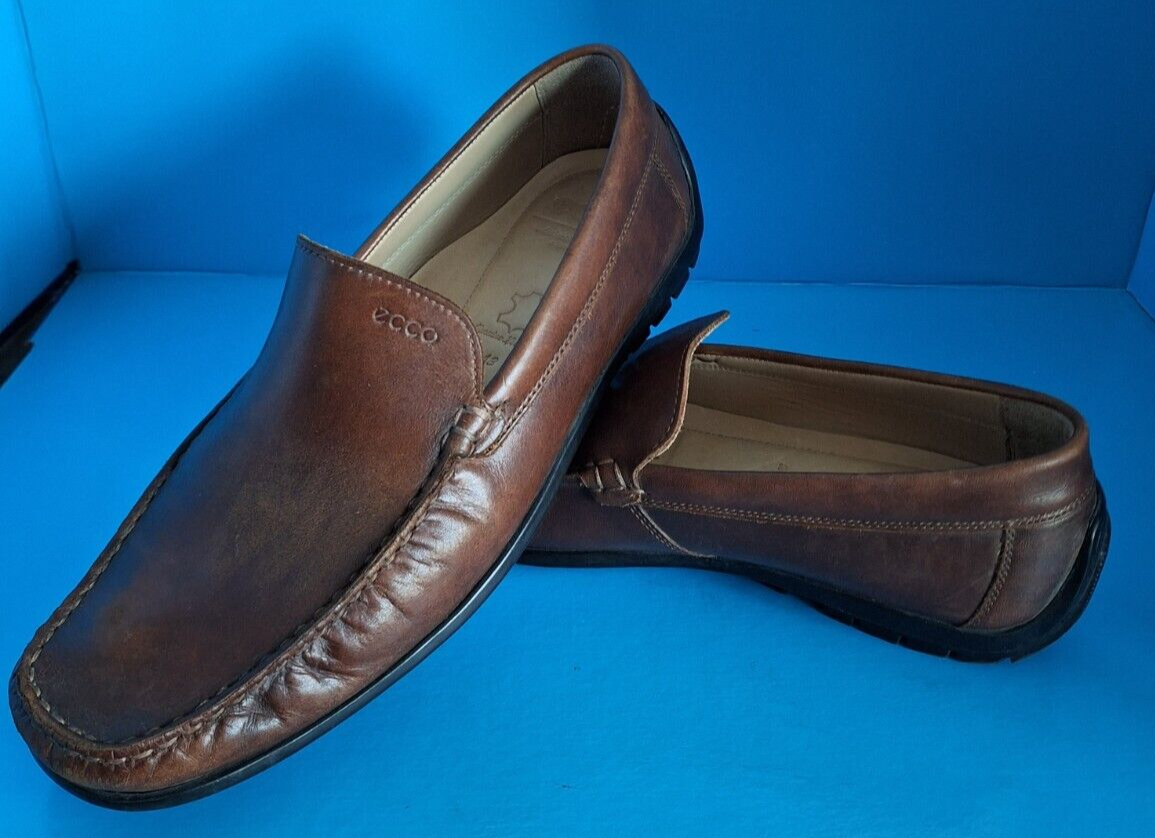 ECCO Mens Loafers Brown Leather Loafers & Slip-Ons Perforated Size 43 Men main image 2