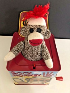schylling sock monkey jack in the box