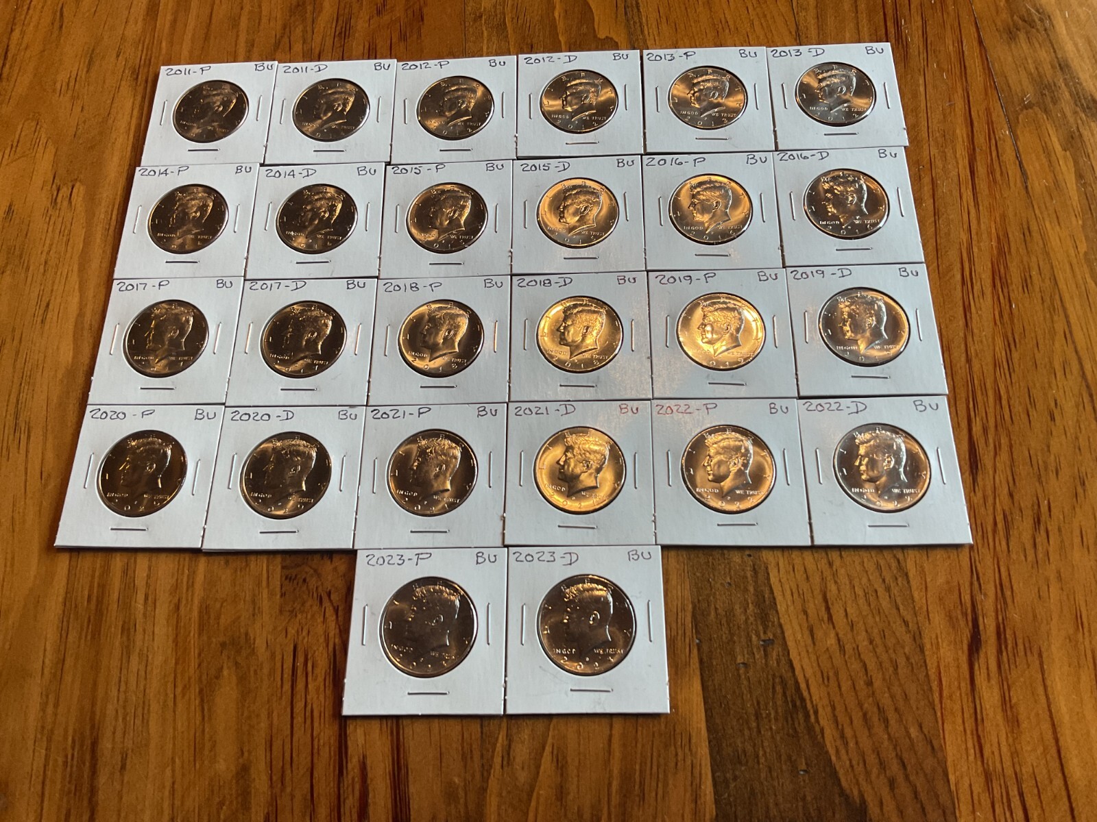 2011 - 2023 P&D Kennedy Half Dollar Brilliant Uncirculated from Mint ...