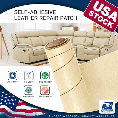 Leather Repair Patch for Office Chair Self-Adhesive Car Seat Couch Sofa Beige