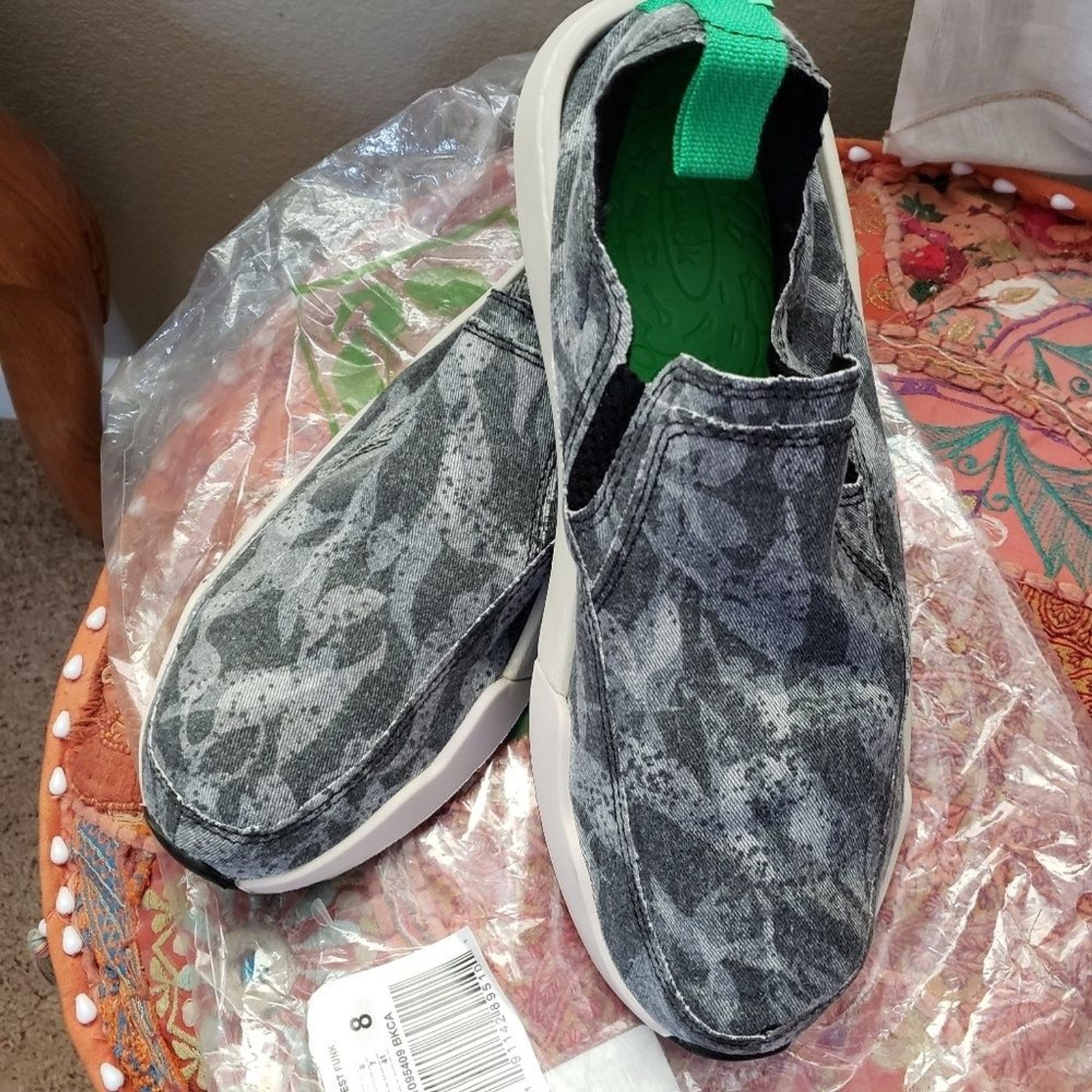 Sanuk Men&rsquo;s Chiba Quest Funk Sneaker Black Camo Size 8