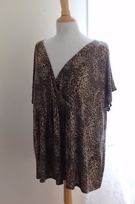 Susan Graver Größe 2X Elegant Liquid Strick Tiermuster Wrap Top Hemd - Minz