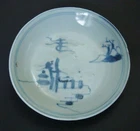 ua005 Qing Dynasty Shipwreck Blue & White Porcelain Plate